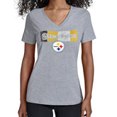Pittsburgh Steelers Starter Women's Color Shading V-Neck T-Shirt Gray - NFL