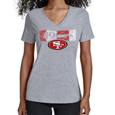 San Francisco 49ers Starter Women's Color Shading V-Neck T-Shirt Gray - NFL
