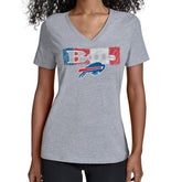 Buffalo Bills Starter Women's Color Shading V-Neck T-Shirt Gray - NFL