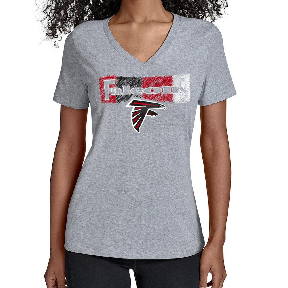 Atlanta Falcons Starter Women's Color Shading V-Neck T-Shirt Gray - NFL