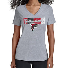 Atlanta Falcons Starter Women's Color Shading V-Neck T-Shirt Gray - NFL