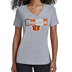 Cincinnati Bengals Starter Women's Color Shading V-Neck T-Shirt Gray - NFL