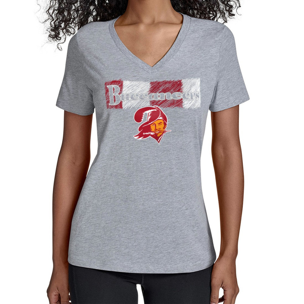 Tampa Bay Buccaneers Starter Women's Color Shading V-Neck T-Shirt Gray - NFL