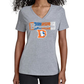 Denver Broncos Starter Women's Color Shading V-Neck T-Shirt Gray - NFL