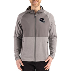 Houston Texans Cutter & Buck Peshastin Eco Fleece Recycled Raglan Full-Zip Tri-Blend Hybrid Jacket Heather Gray - NFL