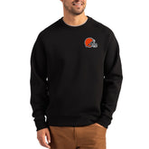 Cleveland Browns Cutter & Buck Primary Logo Roam Recycled Raglan Pullover Sweatshirt Black - NFL