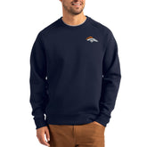 Denver Broncos Cutter & Buck Primary Logo Roam Recycled Raglan Pullover Sweatshirt Navy - NFL