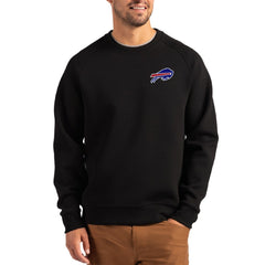 Buffalo Bills Cutter & Buck Primary Logo Roam Recycled Raglan Pullover Sweatshirt Black - NFL