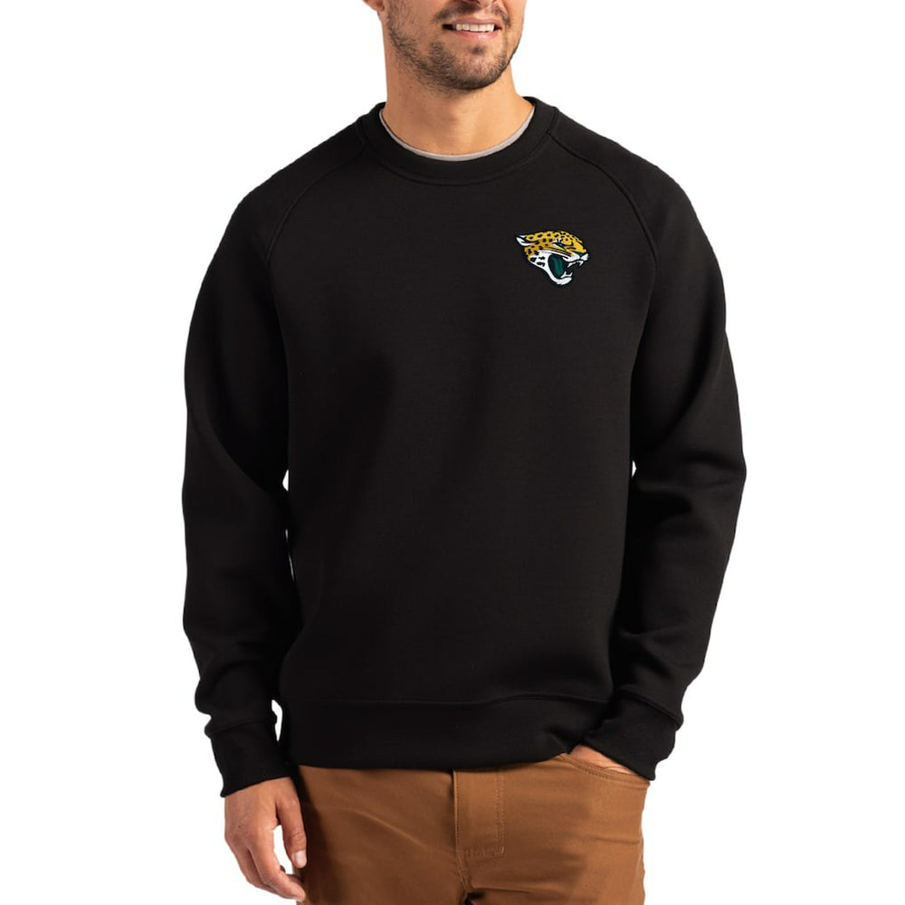 Jacksonville Jaguars Cutter & Buck Primary Logo Roam Recycled Raglan Pullover Sweatshirt Black - NFL