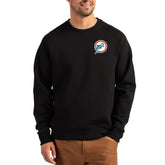 Miami Dolphins Cutter & Buck Throwback Roam Recycled Raglan Pullover Sweatshirt Black - NFL