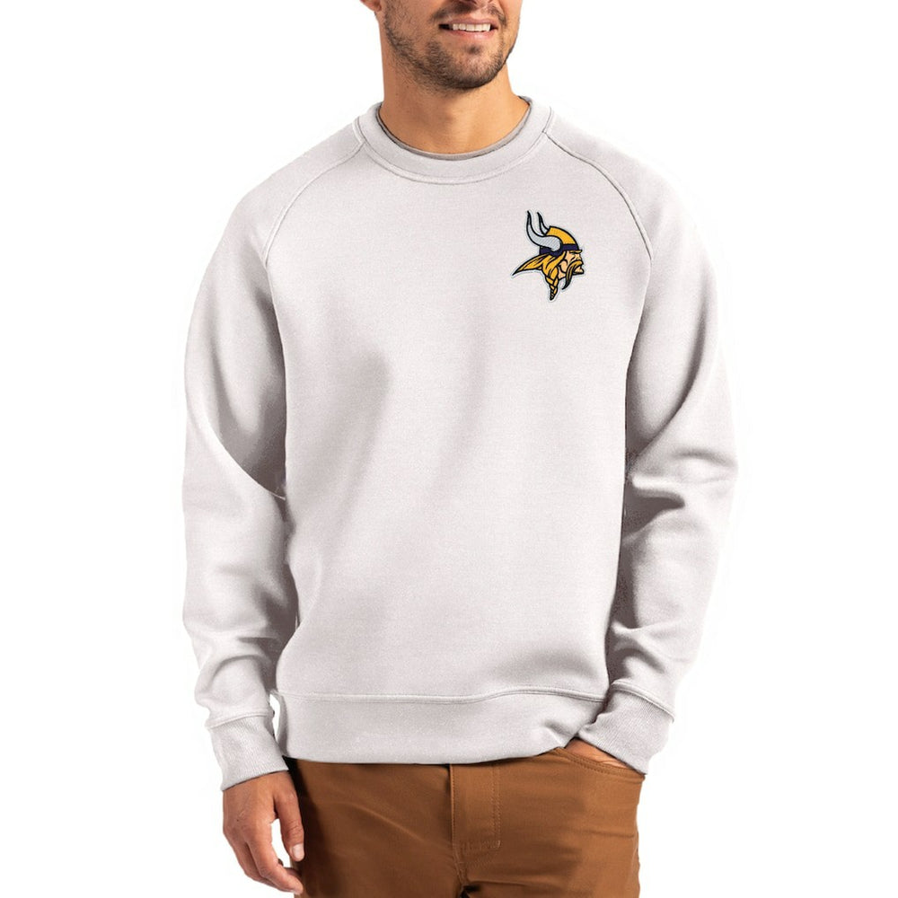 Minnesota Vikings Cutter & Buck Primary Logo Roam Recycled Raglan Pullover Sweatshirt Gray - NFL