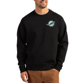 Miami Dolphins Cutter & Buck Primary Logo Roam Recycled Raglan Pullover Sweatshirt Black - NFL