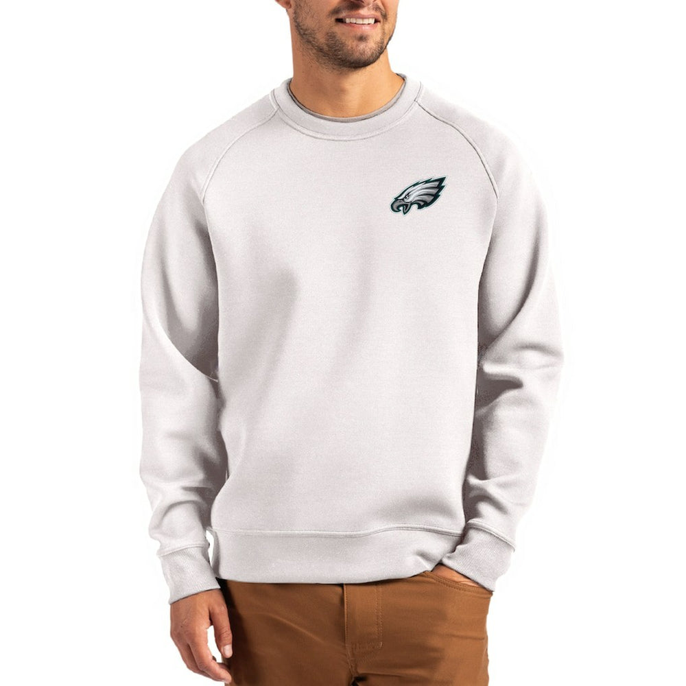 Philadelphia Eagles Cutter & Buck Primary Logo Roam Recycled Raglan Pullover Sweatshirt Gray - NFL