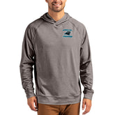 Carolina Panthers Cutter & Buck Adapt Knit Recycled Raglan Pullover Hoodie Heather Gray - NFL