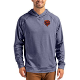 Chicago Bears Cutter & Buck Adapt Knit Recycled Raglan Pullover Hoodie Heather Navy - NFL