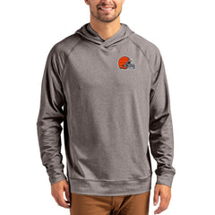 Cleveland Browns Cutter & Buck Adapt Knit Recycled Raglan Pullover Hoodie Heather Gray - NFL