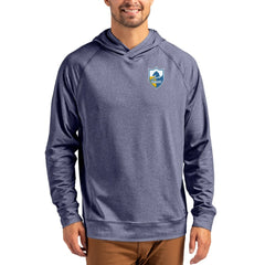 Los Angeles Chargers Cutter & Buck Adapt Historic Knit Recycled Raglan Pullover Hoodie Heather Navy - NFL