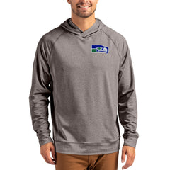 Seattle Seahawks Cutter & Buck Adapt Historic Knit Recycled Raglan Pullover Hoodie Heather Gray - NFL
