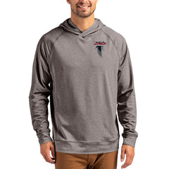 Atlanta Falcons Cutter & Buck Adapt Historic Knit Recycled Raglan Pullover Hoodie Heather Gray - NFL