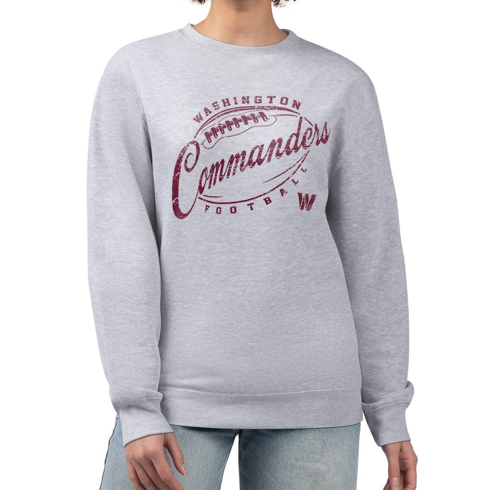 Washington Commanders G-III 4Her by Carl Banks Women's Distressed Graphics Fleece Pullover Sweatshirt Gray - NFL
