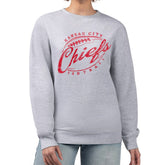 Kansas City Chiefs G-III 4Her by Carl Banks Women's Distressed Graphics Fleece Pullover Sweatshirt Gray - NFL