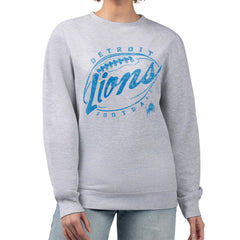 Detroit Lions G-III 4Her by Carl Banks Women's Distressed Graphics Fleece Pullover Sweatshirt Gray - NFL