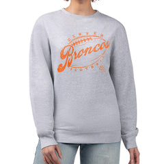 Denver Broncos G-III 4Her by Carl Banks Women's Distressed Graphics Fleece Pullover Sweatshirt Gray - NFL