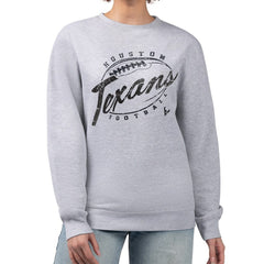 Houston Texans G-III 4Her by Carl Banks Women's Distressed Graphics Fleece Pullover Sweatshirt Gray - NFL