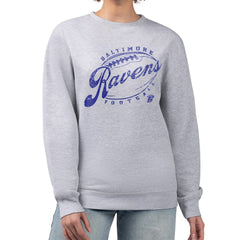 Baltimore Ravens G-III 4Her by Carl Banks Women's Distressed Graphics Fleece Pullover Sweatshirt Gray - NFL