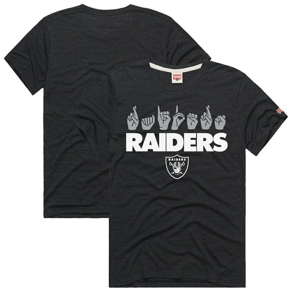 Las Vegas Raiders Homage Unisex NFL ASL Collection by Love Sign Tri-Blend T-Shirt Black - NFL