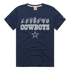 Dallas Cowboys Homage Unisex NFL ASL Collection by Love Sign Tri-Blend T-Shirt Navy - NFL