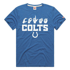 Indianapolis Colts Homage Unisex NFL ASL Collection by Love Sign Tri-Blend T-Shirt Royal - NFL