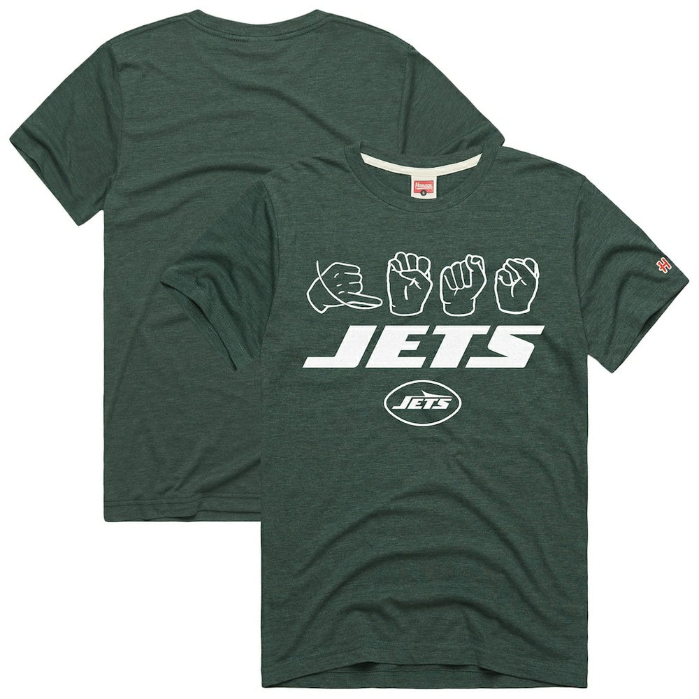 New York Jets Homage Unisex NFL ASL Collection by Love Sign Tri-Blend T-Shirt Green - NFL
