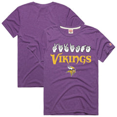 Minnesota Vikings Homage Unisex NFL ASL Collection by Love Sign Tri-Blend T-Shirt Purple - NFL