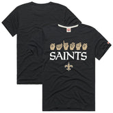 New Orleans Saints Homage Unisex NFL ASL Collection by Love Sign Tri-Blend T-Shirt Black - NFL