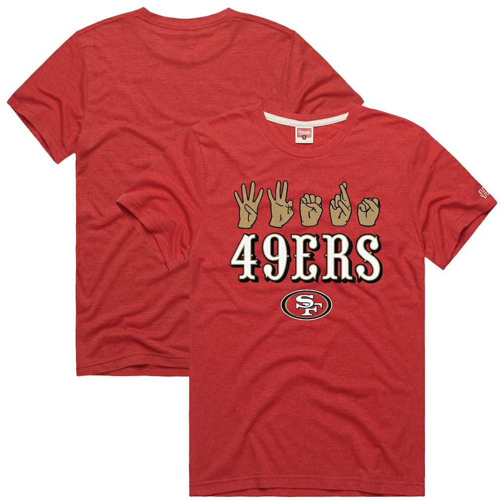San Francisco 49ers Homage Unisex NFL ASL Collection by Love Sign Tri-Blend T-Shirt Scarlet - NFL