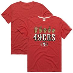 San Francisco 49ers Homage Unisex NFL ASL Collection by Love Sign Tri-Blend T-Shirt Scarlet - NFL