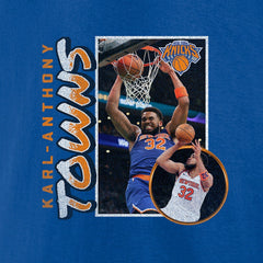 NBA - Karl-Anthony Towns New York Knicks '90s Player Graphic T-Shirt - Blue