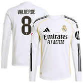 Adidas Federico Valverde Real Madrid 2025/26 Home Long Sleeve Jerseys - White