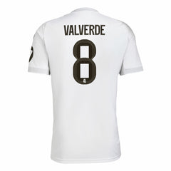 Adidas Federico Valverde Real Madrid 2025/26 Home Replica Jerseys - White