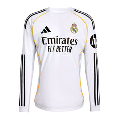 Adidas Federico Valverde Real Madrid 2025/26 Home Replica Long Sleeve Jerseys - White