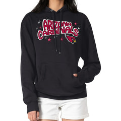Arizona Cardinals Starter Women's Fireworks Fleece Pullover Hoodie Black - NFL