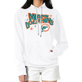 Miami Dolphins Starter Women's Fireworks Fleece Pullover Hoodie White - NFL