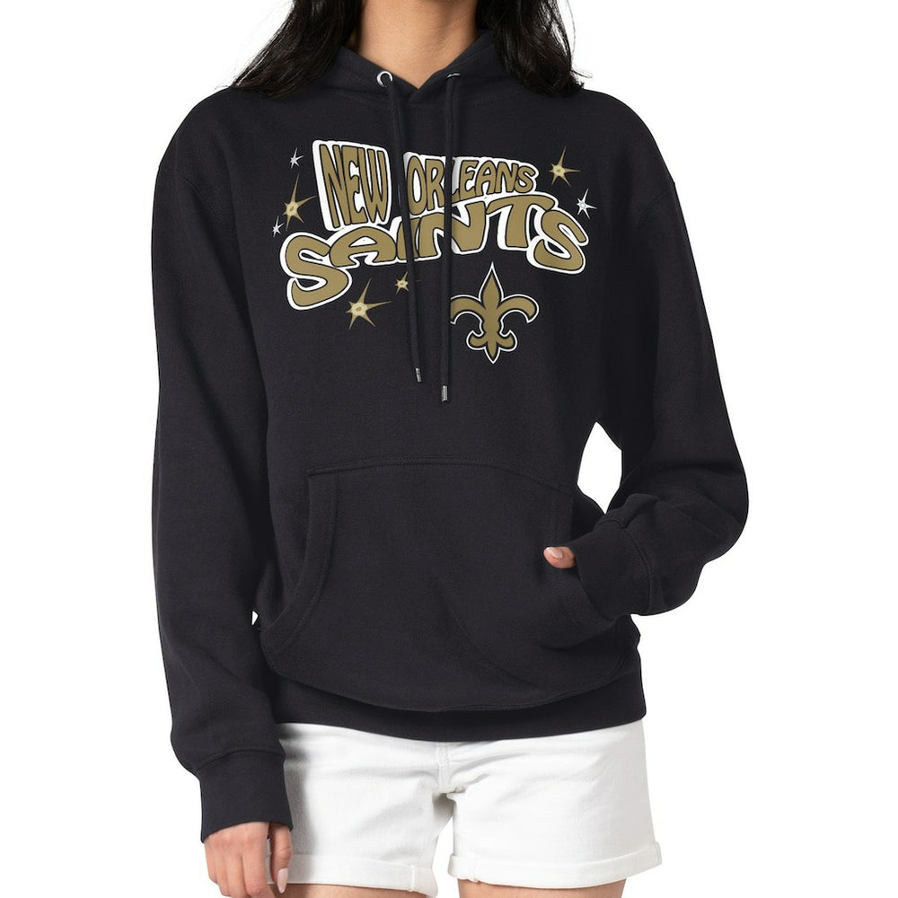 New Orleans Saints Starter Women's Fireworks Fleece Pullover Hoodie Black - NFL