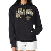 New Orleans Saints Starter Women's Fireworks Fleece Pullover Hoodie Black - NFL