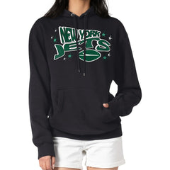 New York Jets Starter Women's Fireworks Fleece Pullover Hoodie Black - NFL