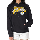 Pittsburgh Steelers Starter Women's Fireworks Fleece Pullover Hoodie Black - NFL