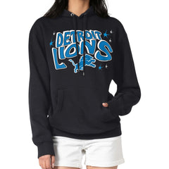 Detroit Lions Starter Women's Fireworks Fleece Pullover Hoodie Black - NFL