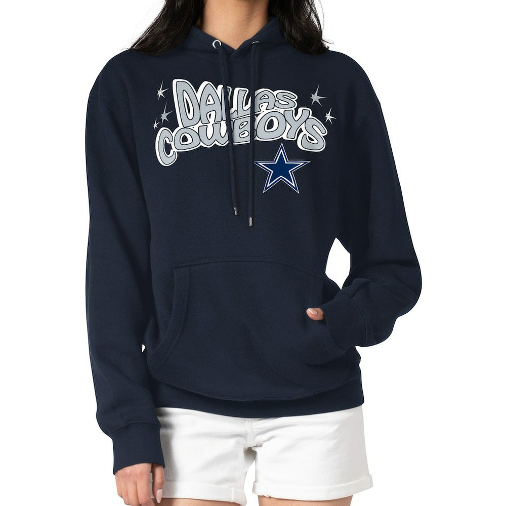 Dallas Cowboys Starter Women's Fireworks Fleece Pullover Hoodie Navy - NFL