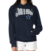 Dallas Cowboys Starter Women's Fireworks Fleece Pullover Hoodie Navy - NFL